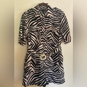 Banana Republic Zebra Print Romper w. detachable belt